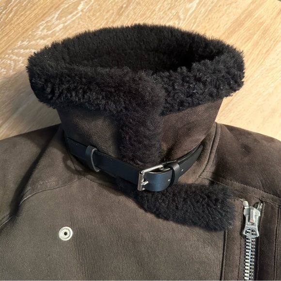 Acne Studios black shearling aviator jacket - Picture 6 of 14